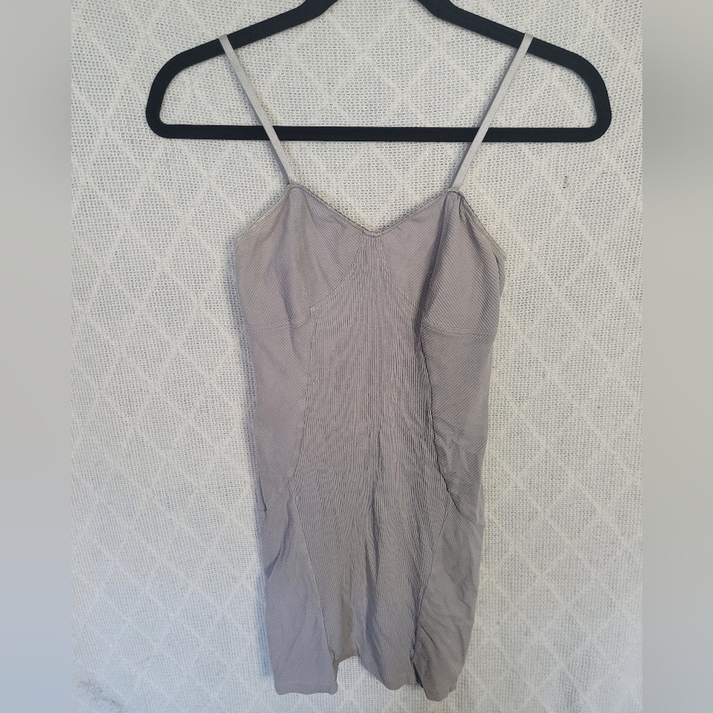 Intimately Free People Gray Slip Dress – Spaghetti Strap Lounge Mini Layering